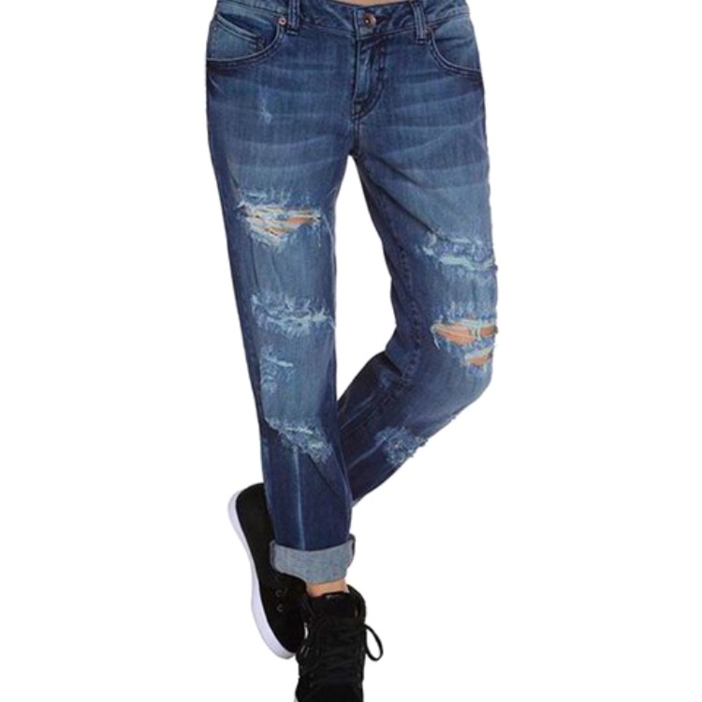 Dusty Bowl Indigo Stoned Slim-Fit Slouch Jeans